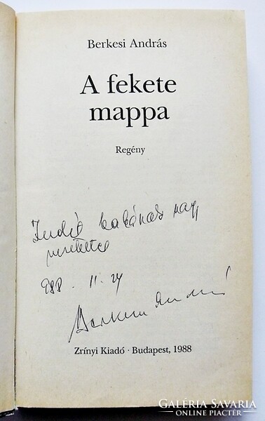 Berkesi András: A fekete mappa. Dedikált könyv