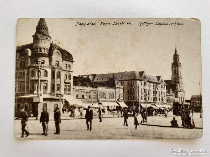 Old postcard 1917 Nagyvárad Szent László Square photo postcard