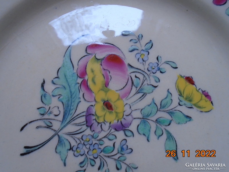 LUNEVILLE  ALT STRASBURG kézzel festett virágmintás francia fajansz tányér