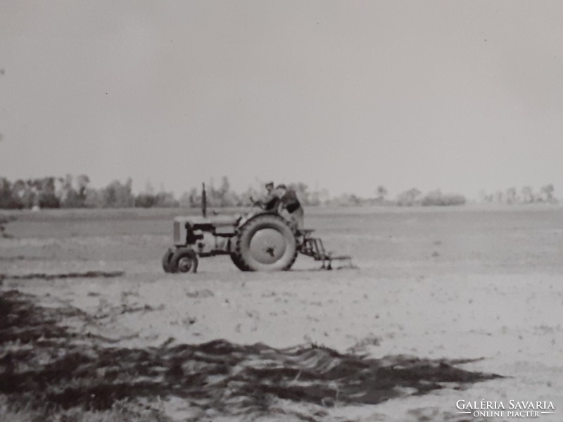 Old photo vintage photo farming harvest tractor 2 pcs