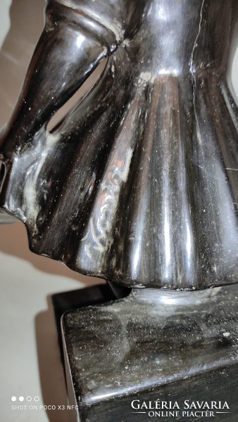 Large contz marked ceramic girl jug with black glazed bookend