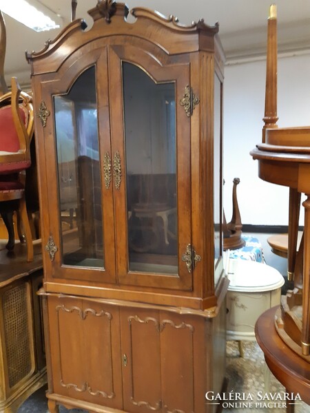 Antique display cabinet, 2 parts, 105x185cm high