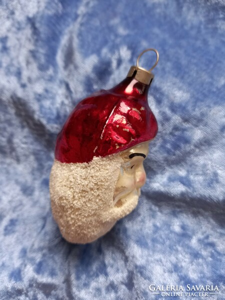 Old blown glass Santa Christmas tree decoration