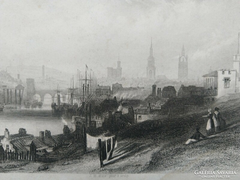Newcastle , Eredeti acelmetszet ca.1845