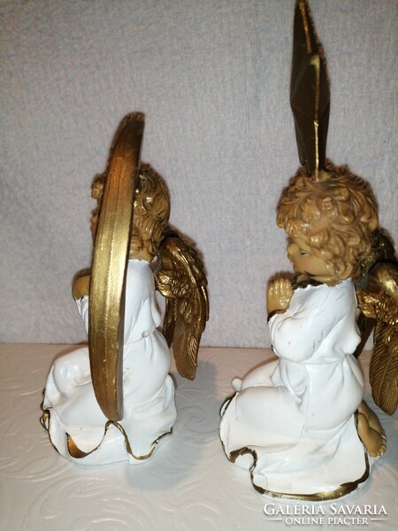 2 marked and numbered Italian angels. Figure, statue, decoration.