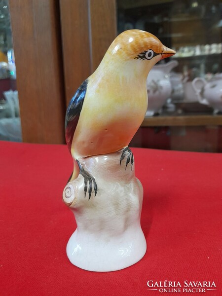 Bodrogkeresztúr hand-painted ceramic bird.