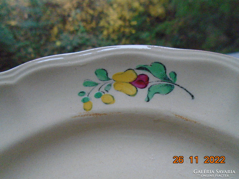 Luneville keller&guerin alt strasburg hand painted flower pattern French faience plate