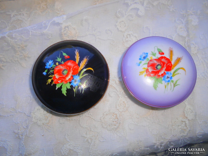 2 db Metzler & Ortloff porcelán mezei virág mintás ékszertartó   doboz
