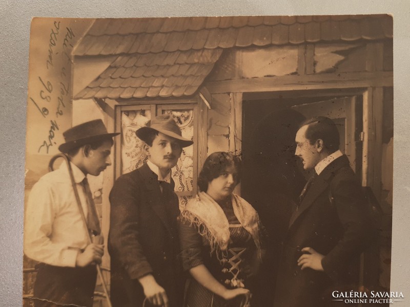 Old photo 1914 female male group photo vintage photo postcard