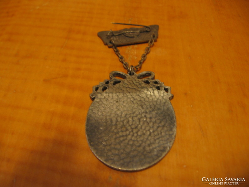 5. Int. Wandertag 1976 Mergelstett commemorative pendant, frühling spring, with spectacular porcelain insert