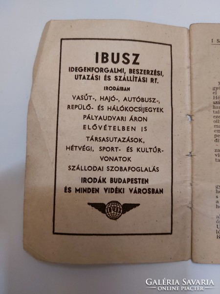 Régi 1953 Hévíz IBUSZ utikalauz kis füzet