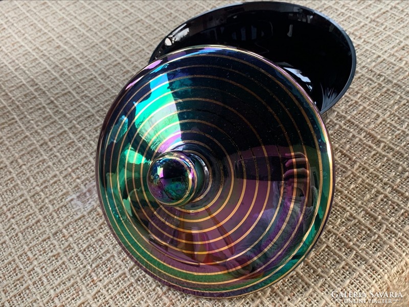 Veb kunstglas German iridescent glass bonbonier