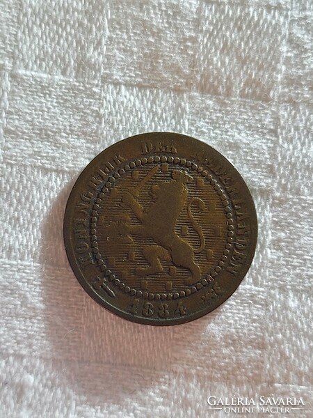 Netherlands, 1 cent coin, 1884.