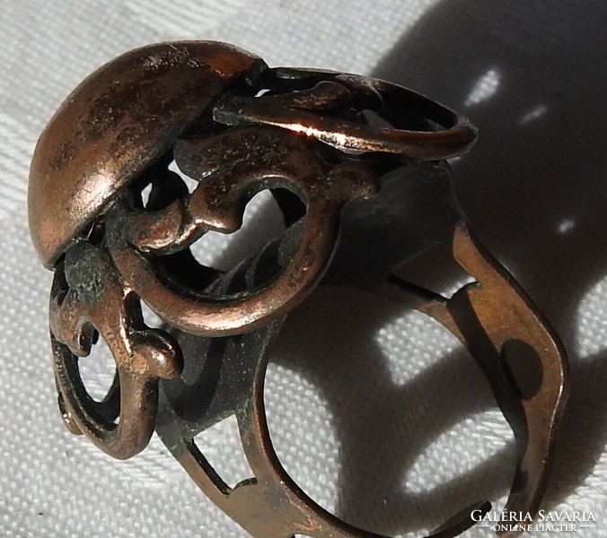 Antik bronz  bronzírozott pecsétgyűrű - gyűrű