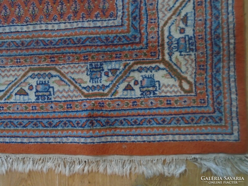 Huge beautiful good condition hand knotted thick saorugh mir rug iran