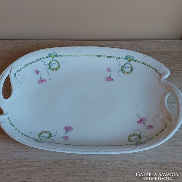Rare collector's antique oblatt Julia Hódmezővásárhely offering bowl