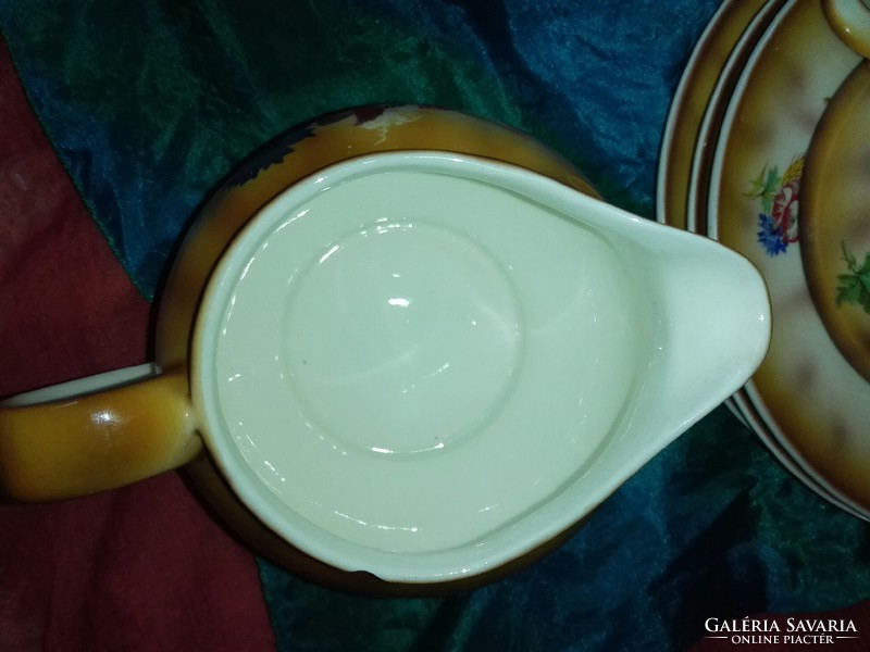 Antik, ritka pipacsos porcelán teás kávés készlet.