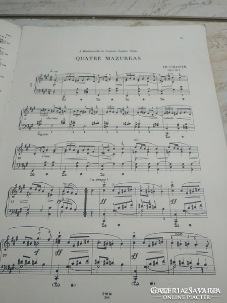 Schopin sheet music book for sale! Mazurken