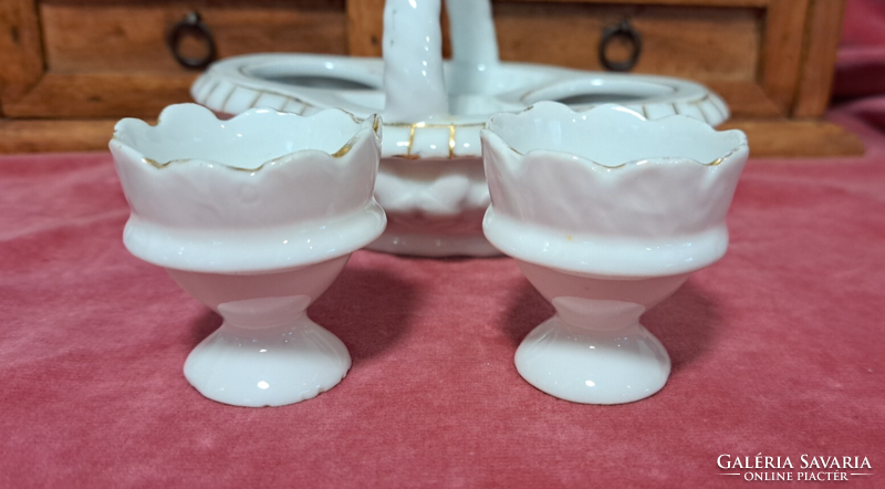 Porcelain table salt and pepper holder