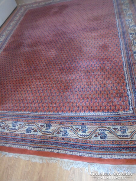 Huge beautiful good condition hand knotted thick saorugh mir rug iran