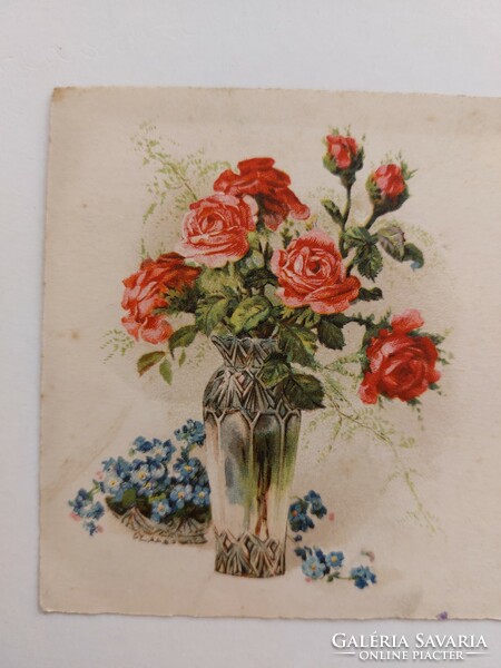 Régi képeslap 1928 virágos levelezőlap rózsa