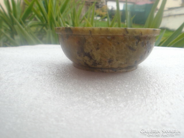 XVIII-XIX. sz. származó antik kínai talán párologtató edény, kis tál, gyönyörűen "szennyezett" JADE