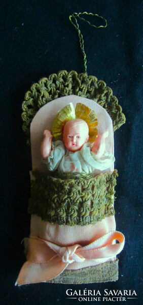 Approx. 1928 Polyásbabba antique Christmas Christmas tree ornament hanging on a tree nun work museum