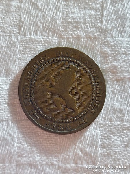 Netherlands, 1 cent coin, 1884.