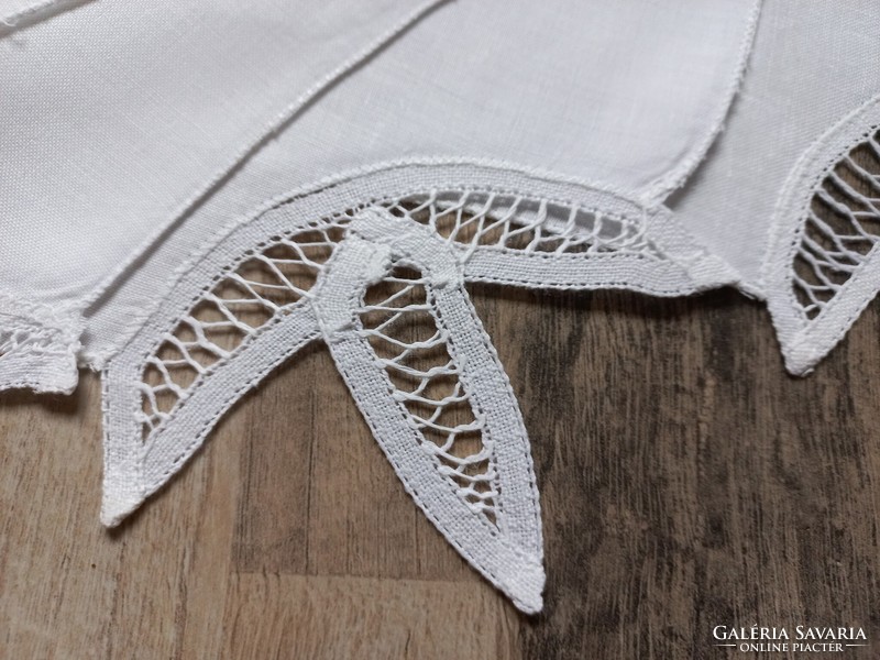 6 Lace linen napkins 41 x 41 cm