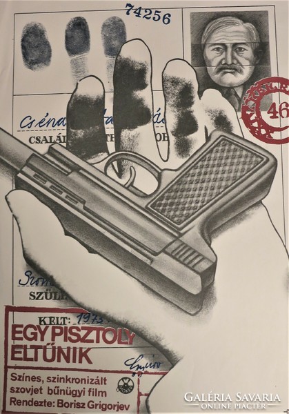 A gun disappears, original movie poster of the Soviet crime film