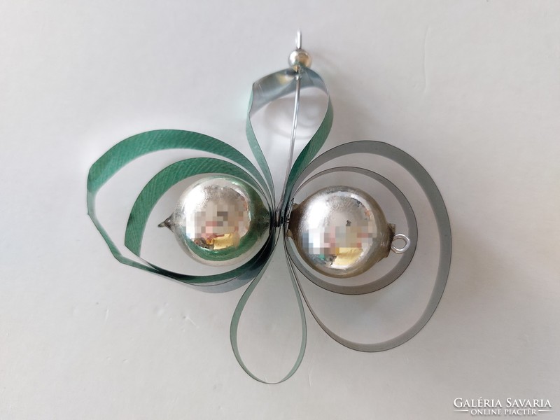 Old glass Christmas tree decoration with lamellar glass decoration