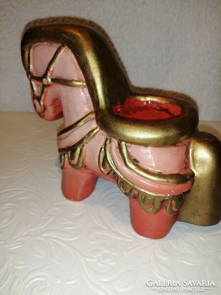 "BOZEN" olasz, kerámia, ló alakú asztali gyertyatartó, figura, dekoráció.