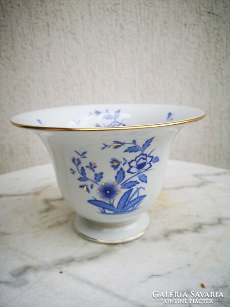 1930-40 Antique Herend porcelain centerpiece offering vase, antique rare blue pattern!