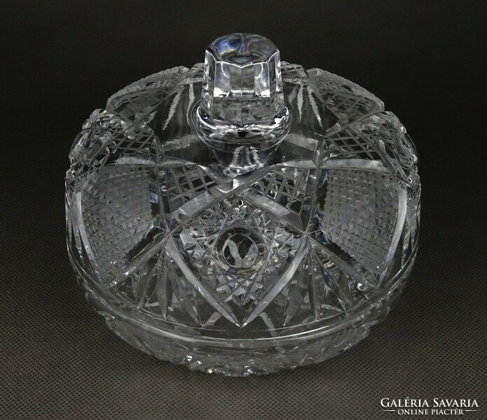 1L630 Nagyméretű gyönyörű kristály bonbonier 11.5 x 14.5 cm