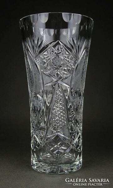 1L635 Hibátlan csiszolt kristály váza virágváza 26 cm