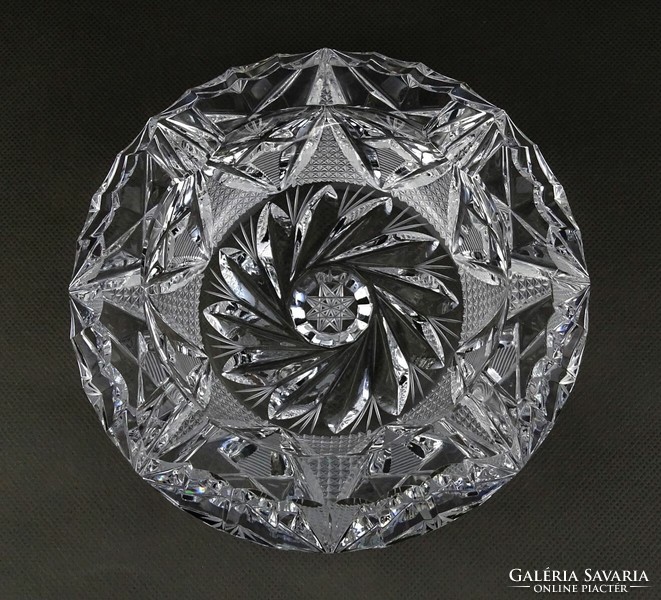 1L626 Régi csiszolt kristály hamutál 16 cm