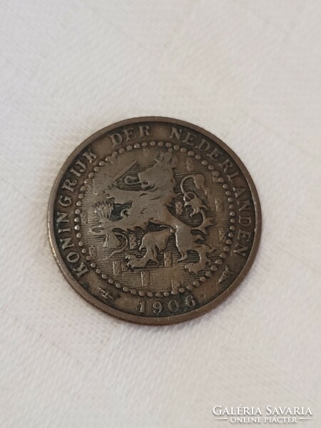Holland, 1 cent bronz érme, 1906