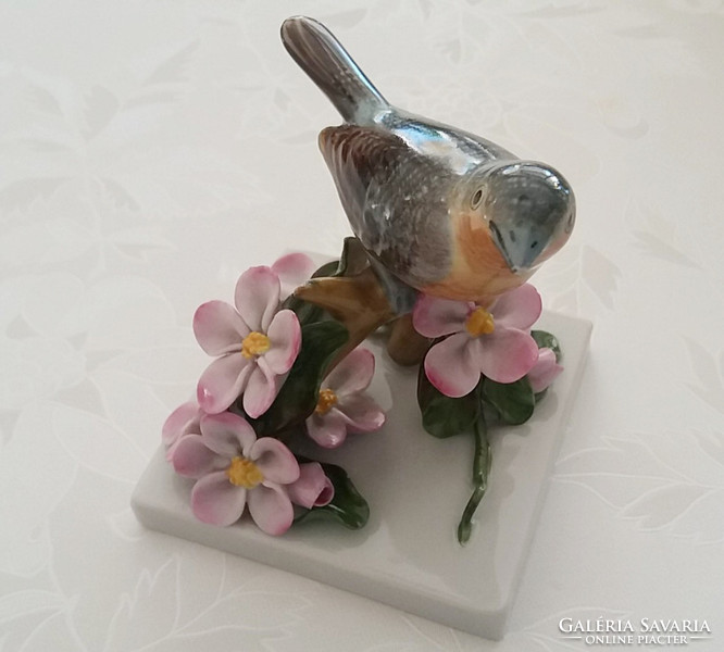 Old Herend porcelain bird flower