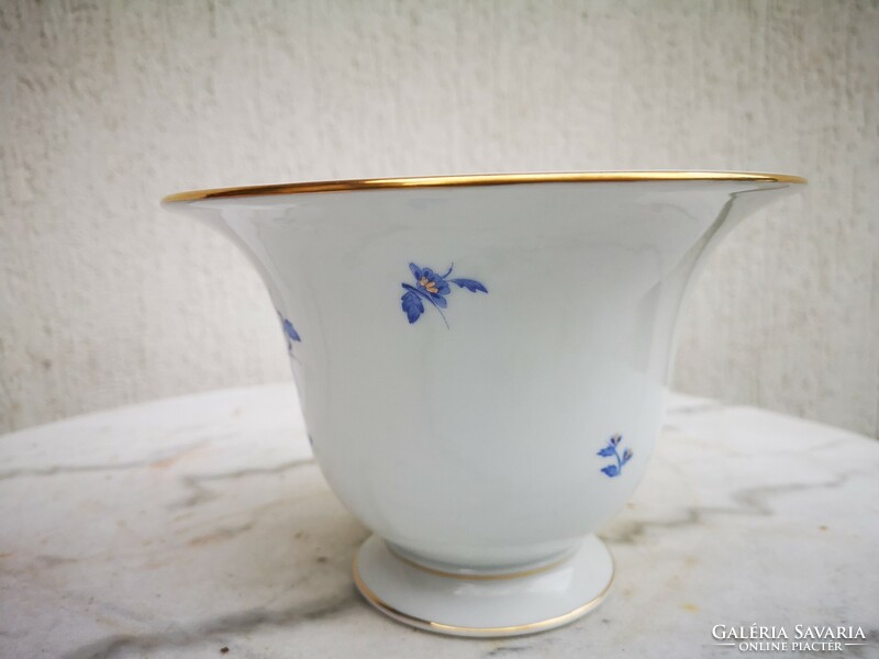 1930-40 Antique Herend porcelain centerpiece offering vase, antique rare blue pattern!