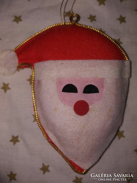 Retro textil karácsonyfadísz Mikulás Karácsonyi dekoráció 2db.