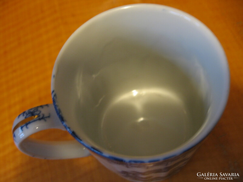 Antique china blue mug, cup