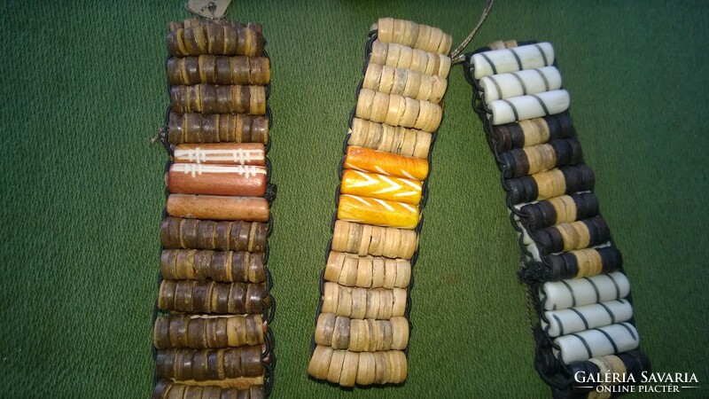 Uniszex-Kézimunkával készült fonott, bambusz,textil karkötők