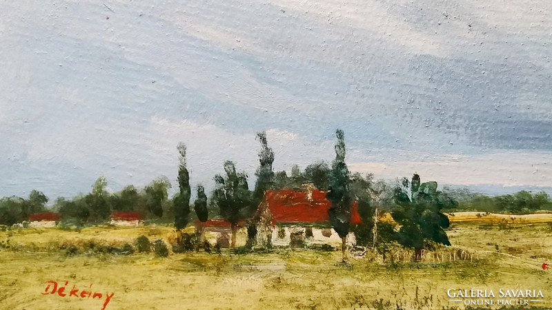 Régi festmény tájkép kép 35 x 25 cm