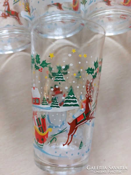 Karácsonyi üveg pohár 6 db