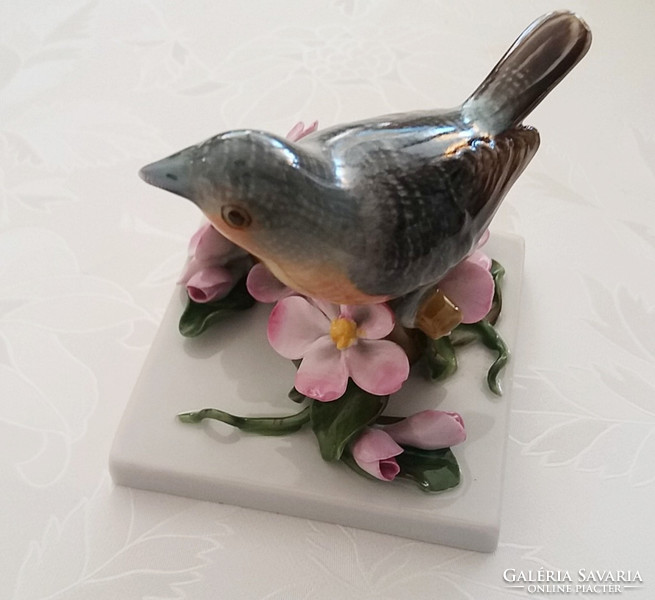 Old Herend porcelain bird flower