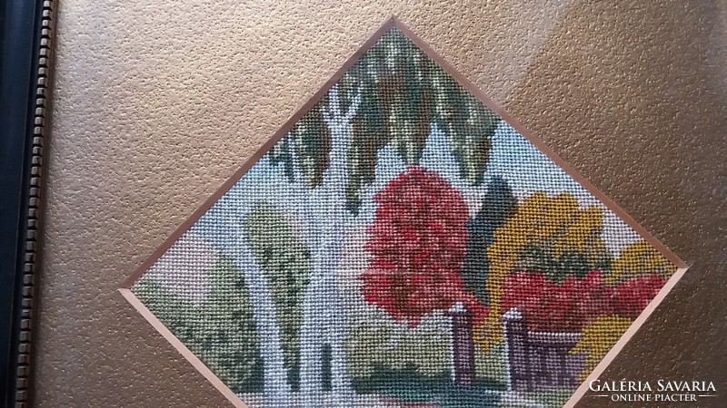 Old tapestry landscape 29 x 29 cm