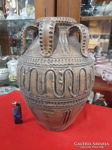 Large ceramic multi-handled jug, jug vase. 32 Cm.