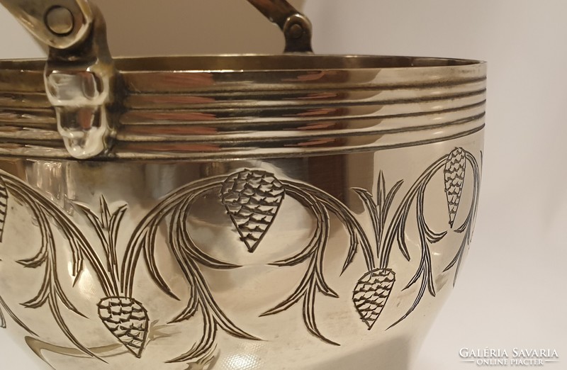 Art deco copper, engraved decoration wine cooler, champagne cooler, ice bucket