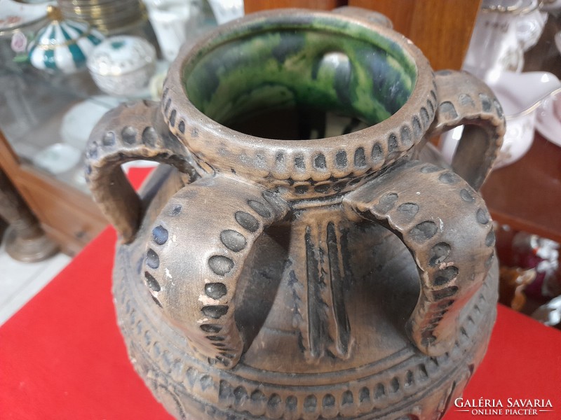 Large ceramic multi-handled jug, jug vase. 32 Cm.