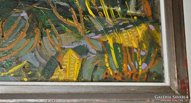 Arató István festőművész (1922-2010) olajfestménye (méret: 78x59 cm keret nélkül)